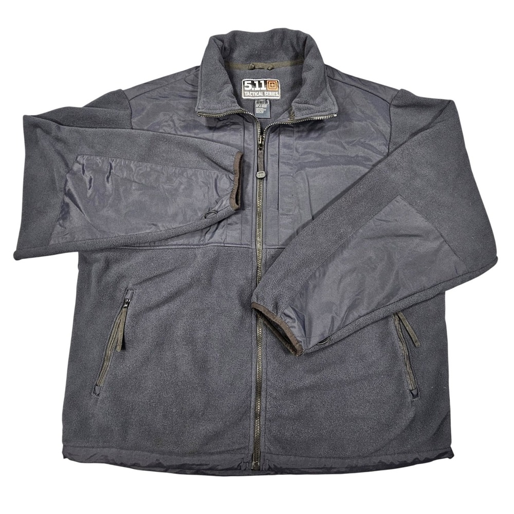 5.11 Tactical Series Mens XL Reinforced Fleece Full Zip Jacket Navy Blue Bomber